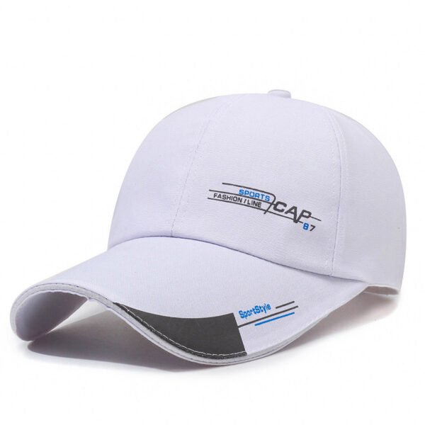 Structured Deep Crown Wide Brim Canvas Baseball Cap - 图片 2
