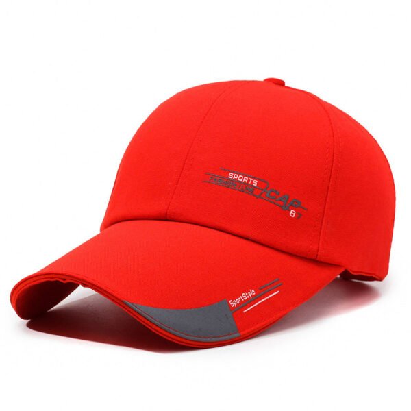 Structured Deep Crown Wide Brim Canvas Baseball Cap - 图片 3