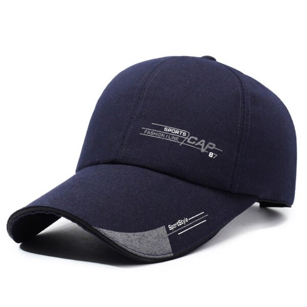 Structured Deep Crown Wide Brim Canvas Baseball Cap - 图片 4