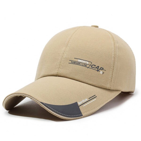 Structured Deep Crown Wide Brim Canvas Baseball Cap - 图片 5