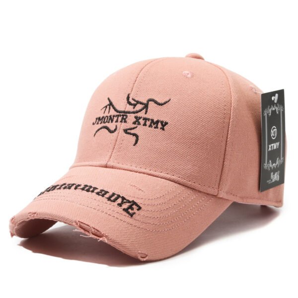 Embroidered Brim Logo Washed Cotton Baseball Cap