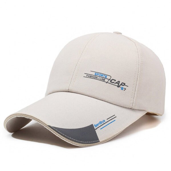 Structured Deep Crown Wide Brim Canvas Baseball Cap - 图片 6