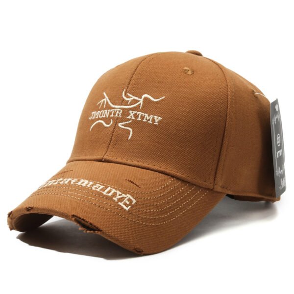 Embroidered Brim Logo Washed Cotton Baseball Cap - 图片 10