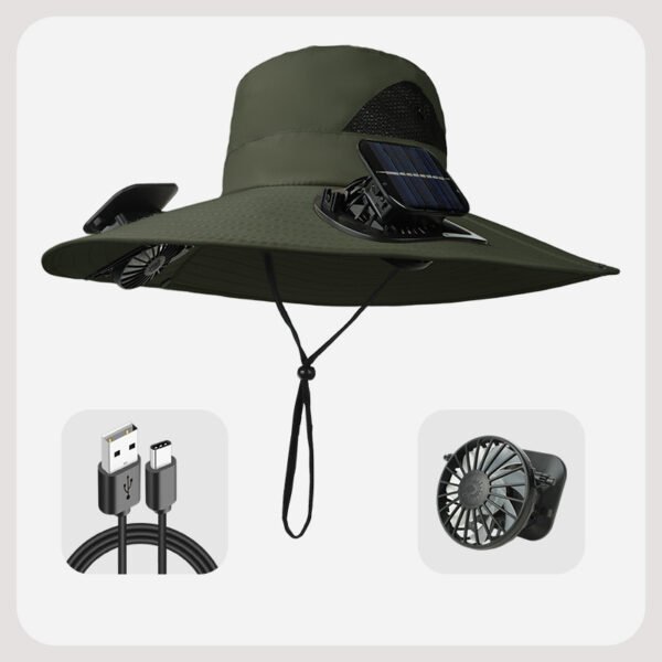 OEM Solar Fan Cap Solar Powered Cooling Fan Hat - 图片 9