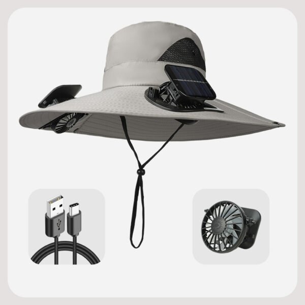 OEM Solar Fan Cap Solar Powered Cooling Fan Hat - 图片 6