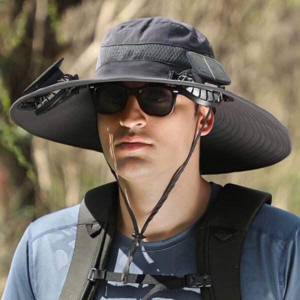 OEM Solar Fan Cap Solar Powered Cooling Fan Hat - 图片 3