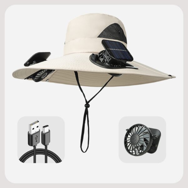 OEM Solar Fan Cap Solar Powered Cooling Fan Hat - 图片 7